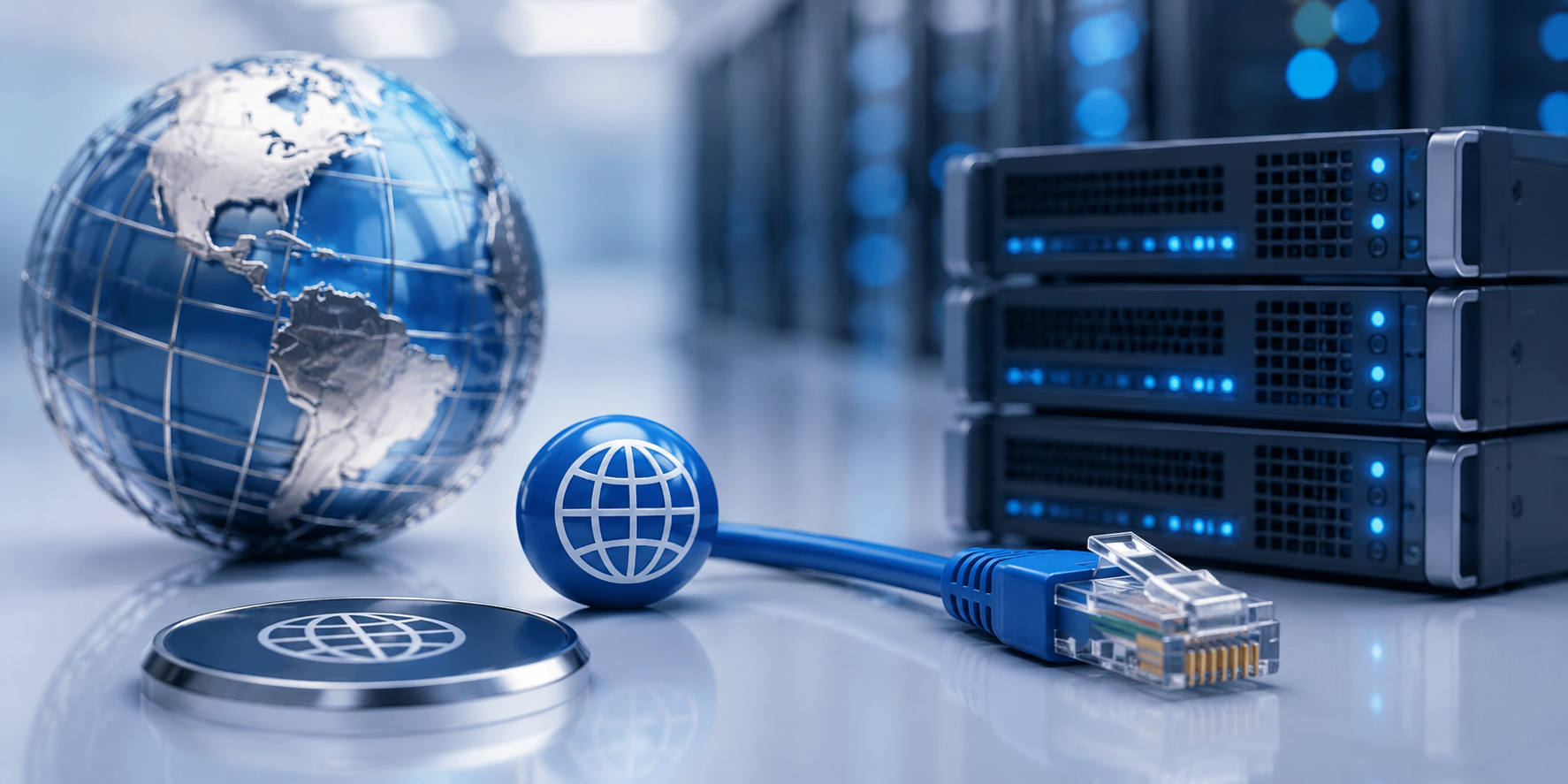 Domain name and web hosting illustration