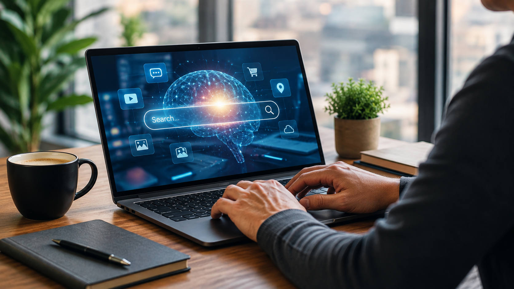 SEO in 2026 and AI-powered search illustration
